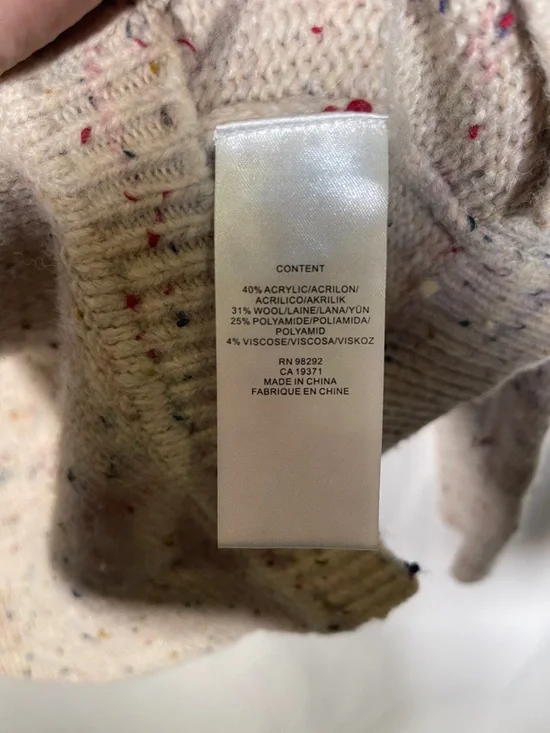 TIBI WOMENS WOOL CONFETTI SPECKLE CREWNECK SWEATER CREAM SMALL - Picture 5 of 6